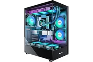 ‎MUSETEX MUSETEX Obudowa PC ATX Wstępna instalacja 6 PWM ARGB, czarna (K2)