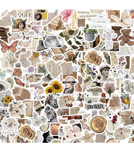 FULHANY 226 Sticker Set Vintage - Aesthetic Aufkleber Für Laptop, Handy, Skateboard