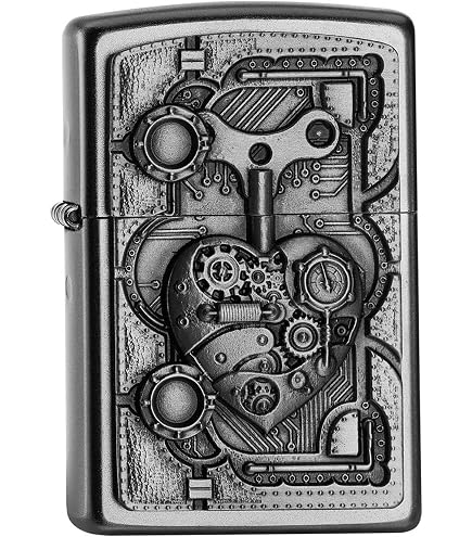 Zippo Viti e strumenti Accendino antivento 3D, emblema, ricaricabile, design antivento, confezione regalo, prodotto negli Stati Uniti, cromato spazzolato