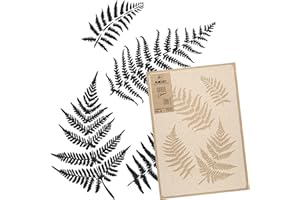 ‎NAKLEO NAKLEO Große Malschablonen 43x64 cm, Farn Blatt Wedel Zweig Muster, Wiederverwendbare Kunststoff Wandschablone, Dekoration DIY Handwerk, Holz Wand Stoff Stein