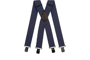 Olata Tirantes de Hombre Extra Anchos En X Con Clips Negros O Plateados Y Tela Gruesa - 5 cm