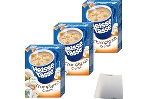 Erasco Heisse Tasse Champignon Creme Suppe 3er Pack (9 Beutel a 14g) + usy Block