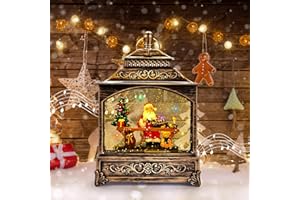 Joellfuner Weihnachts Schneekugel Laterne, Weihnachtslaterne mit Schneegestöber Musik & Licht USB/Batteriebetriebene, Schneekugel Laterne Wasserlaterne Geschenk für Weihnachtsdeko(B-Weihnachtsmann)