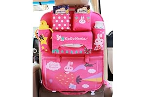 IXITON 1pz Cartone animato Organizzatore di stoccaggio auto Backseat, Carino bambini auto sedile posteriore organizzatore appeso auto Organizador borse tasca viaggio accessori interni (Coniglietto)