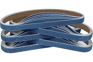 BRESUCNY Lot de 30 bandes abrasives 10 x 330 mm - Grain 60/80/100/120/180 - Corindon en zirconium - Convient pour le ponçage à sec et humide