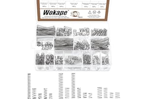 Wokape,Kit di molle a compressione assortite in 15 misure, mini molle di prolunga in acciaio inox per riparazioni di negozi e case, lunghezza da 1 a 5 cm,51 mm, diametro esterno 8-9.5 mm