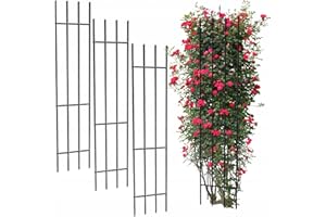 KPGA KAPAGA HOME & GARDEN Kapaga – Lot de 3 Treillis pour Plantes grimpantes 150 cm – Tuteur de Jardin en métal – Support pour Plantes grimpantes, Fleurs et arbustes – Treillis extérieur décoratif – Noir
