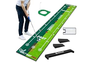 SAPLIZE Golf Putting Mat, 3 Models Available, 20in X 10ft Golf Putting Green Mat with Non-Slip Backing Golf Practice Mat for Indoor/Outdoor Golf Training Aid