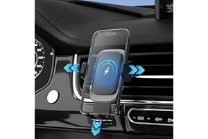 BESTEK Handyhalterung Auto mit Ladefunktion, 15W Fast Wireless Charger Auto Kabellose Ladegeräte kfz Handyhalter Lüftung Universal für iPhone Samsung LG Google Huawei usw