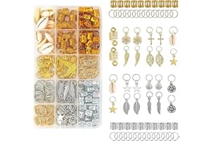 BULL TIGER PRESTIGE Set di 220 Clip a Spirale per Capelli, Dreadlocks, Accessori per Capelli, una Varietà di Stili di Moda, Accessori per Capelli Intrecciati,Perline per Donne e Uomini, Decorazioni con Scatola di