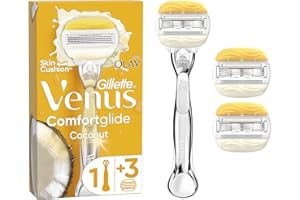 Gillette Venus Comfortglide Coconut Con Olay Maquinilla De Depilación Para Mujer + 2 Cuchillas De Recambio, 5 Hojas Para Una Depilación Suave, Apurada Y Duradera (el embalaje puede variar)