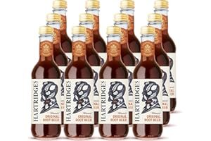 Hartridges Traditional Root Beer, Non-Alcoholic Soft Drink Pack Of 12x 330ml Bottles. Celebrated Taste, Sparkling Drink With Natural Extracts And No Artificial Colours. Suitable For Vegans