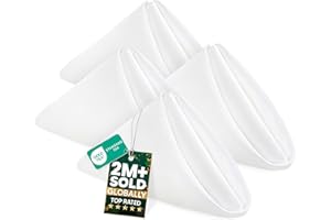 KICHLY Cloth Napkins [24 Pack, White] 43x43cm, 100% Polyester Dinner Napkins with Hemmed Edges, Washable, Best for Parties, Weddings and Dinners