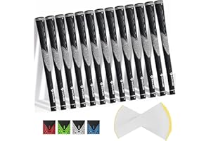 SAPLIZE Golfgriffe 13er-Set mit komplettem Regripping-Kit, Standard / Mittelklasse, Weiß / Grün / Rot / Blau, Golfschlägergriff