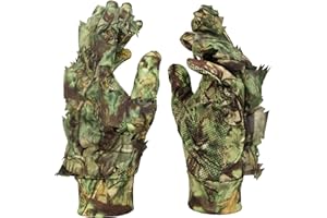 GUGULUZA 3D Camo Gloves, Outdoor Camouflage Hunting Gloves Leaf Camouflage Suit Woodland Camouflage Gloves