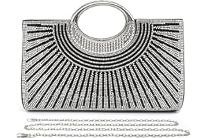Pahajim Bolsos de Fiesta y Ceremonia Bolso Noche Mujer Pequeño Bolso de Mano con Brillantes Pedreria Carteras Clutch para Boda Novia Banquete Galas