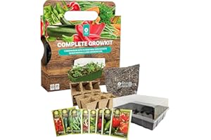 TOPLINE Vegetable Complete Growkit for Gardening Gifts - Grow Your Own Kits of 12 Vegetable Seeds, Greenhouse Accessories - Peat Pots & Soil for Garden Gifts