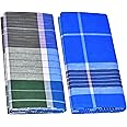 TUNI MANI Men's Stitched Cotton Lungi; 2.10mtr; Free Size (Pack of 2) (Pattern May Vary)