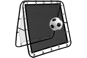 DZAEMOSIIE Rebounder für Fußball Kinder, Doppelseitige Fußball Rebounder Net mit Ziel, Fussball Trainingszubehör Netz mit 6 Einstellbare Winkel, auch für Handball Tennis Volleyball Baseball