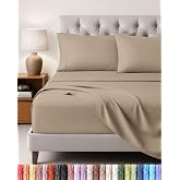 Utopia Bedding 4-Piece Sheet Set, 150 x 200 cm, Sand | Fitted Sheet, Flat Sheet and 2 Pillowcases 50 x 75 cm &ndash; 150 cm Bed &ndash; O