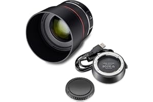 Samyang 8009 AF 85 mm F1.4 EF + stacja obiektywu do Canon EF, lekki i kompaktowy teleobiektyw do fotografowania portretowego, z szybkim autofokusem DSLM, do lustrzanek pełnoformatowych i aparatów