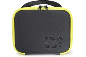 Tucano - Estuche Protector para GoPro Hero. Práctico y Bien organizado. Equipado con Bolsillos para Tarjetas de Memoria y Cables. Estuche de Viaje tamaño S. Hombre y Mujer.