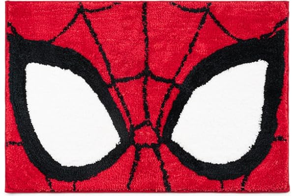 Marvel Spiderman mjuk halkfri badmatta – 51 x 77 cm plyschmatta för badrum