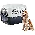2 Cat Carrier Ferplast Dog Carrier CLIPPER PLUS, IATA Approved Dog Travel Crate, Large Dog Carrier Max 45 Kg, Pet Carrier, With Double Compartment For Accessories, Pull-out Handle, 93 X 65 X H