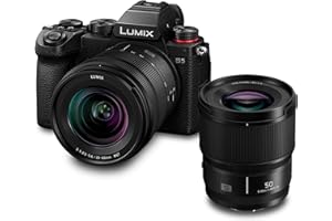 Panasonic LUMIX S DC-S5KCE-EG, Kit Complet avec Deux objectifs : S-R2060 (20-60 mm, F3.5-5.6) et S-S50 (50 mm, F1,8) Noir