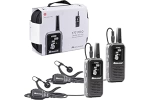 Midland - Walkie Talkie 777 Pro Limited Edition, 2 Ricetrasmittenti 85 Canali PMR446/LPD, 38 CTCSS, VOX, 2 Batterie, Display LED, 2 Cuffie MA21-777 Pro, Caricatore Doppio, 1 Cavo MicroUSB, Valigetta