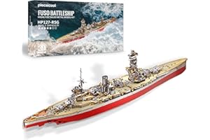 Piececool 3D Metal Puzzle Nave da Battaglia FUSO Modellino, Modello Navi da Guerra 3D Puzzle Metallo per 340 Acciaio Inossidabile, 1:1 Ripristina, Regalo, Modellismo da Costruire Adulti, 329 Pezzi