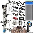 surwolf Compound Bow Kit, Hunting and Targeting, Limb Made in USA, Draw Weight 0-70 lbs Adjustable, Draw Length 9”-31",up to IBO 325FPS Speed, Package with Archery Hunting Accessories