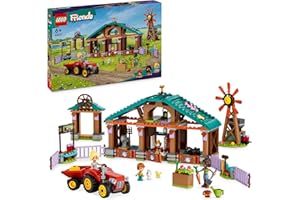 LEGO Friends Farm Animal Sanctuary, Playset with Tractor Toy for 6 Plus Year Old Girls, Boys & Kids, Role-Play Set Includes 3 Character Figures, 5 Animals and Food Accessories 42617