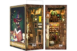 Cutefun Book Nook Kit - Casa de Muñecas - DIY Miniatura de Madera Kits con Muebles y Luces LED(SZ05)