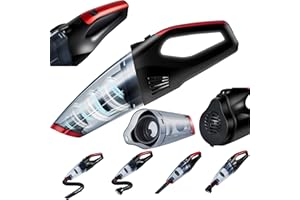 ‎STEINBORG Steinborg® Handstaubsauger Akku Handsauger kabellos Akkusauger Leistungsstarker tragbarer leichter Autostaubsauger Hand Staubsauger HEPA-Filter Mini-Staubsauger auch für Tierhaare geeignet (Black/Red)