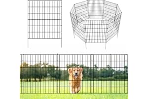 ARIFARO Decorative Garden Fence 5 Panels Total Length 3.5m (81cm High x 71cm Wide) No Dig Animal Barrier Fencing, Pet Fence Rustproof Metal Wire Panel Border for Rabbits, Yard, Patio