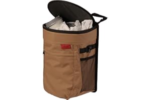Lusso Gear Car Trash Can | Vinyl Leakproof/Removable Trash Liner - Large 2.5 Gallon Capacity - Flip Open Lid - Compact Design - Storage Pockets - Easy Hanging or Mounting In Car/Truck/Minivan/SUV/Auto