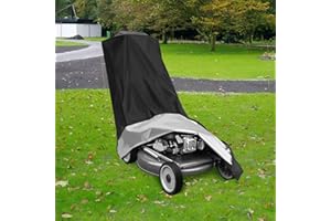 SHAOJIAN Lawnmower Cover, Waterproof Heavy Duty 420D Oxford Fabric Lawn Mower Cover, Outdoor Windproof & Anti-UV & Rip Proof Push Mower Covers with Storage Bag for 18-23inch Air, Electric, Push Mowers