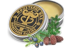Moustache Wax for Men 30ml - Strong Hold Grooming Wax with Natural Beeswax, Coconut Oil & Vitamin E | Subtle Cedarwood Scent | Small-Batch Made in the UK by IronStache Elixirs
