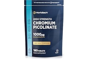HORBÄACH Chromium Picolinate 1000mcg | High Strength Chromium Supplement | 180 Vegan Tablets - 6 Months Supply | by Horbaach