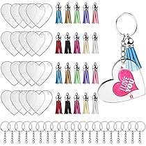 Cuori In Acrilico Trasparente - 30 Pezzi, 50x50mm, Per Portachiavi E DIY - Foto 9