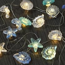 Guirlande Lumineuse Coquillages 2 M - 20 LED Animaux Marins - À Piles - Décoration Chambre Ou Extérieur