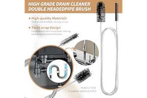 KERATOBLEEM Stura Lavandini e Scarichi, Flessibile Forte Sbloccatore di Scarico, Spazzole Pulizia Professionali, Riutilizzabile Spazzola Pulizia Tubi,per Cucine Vasche Bagno Servizi Igienici Fognature (6 IN 1)