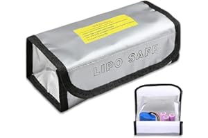 JEEGOWOOSS Lipo Battery Safe Bag, Explosion-proof Fireproof Charging Safety Protection Bags, High Temperature Resistance Battery Bag for Ebike Lithium and Camera Battery Charging and Storage (Silver)