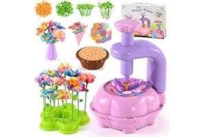 BlueSwan DIY Fabric Flower Bouquets Toys, Kids' Flowers Press Textile Kits, Poke-in Arts and Crafts Gifts for 4-12 Year Old Girls, 36 Flower Holders, ADHD, Parent-Child Educational Interactive Toy