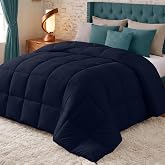 Utopia Bedding Warm Duvet for 80 Beds, 135 x 200 cm, Navy Blue | 370 g/m&sup2; Premium Fluffy Filling That Provides Warmth, Cozy F