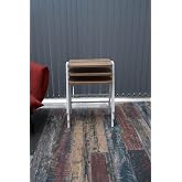 Arpelia Nil &Uuml;&ccedil;l&uuml; Zigon Sehpa 45x35x50 cm Beyaz Atlantik &Ccedil;am