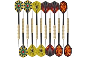 SacJkt Dartpfeile, Dartpfeile Metallspitze, Steeldarts Profi, Universelle Dart-Stiele und Dart-Flights Kit, Dart Pfeile Assorted Dart Zubehör Wurfbeschlag Splitterfest (12 Stück,15.2 cm)