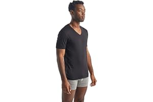 Icebreaker Bielizna Wełna Merino, Męska Koszulka Z Krótkim Rękawem V, Koszulka Anatomica Slim Fit, Koszulka Muscle Fit