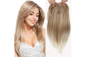 NEXYSHE Hair Toppers for Thinning Hair 18inch hair Pieces for Women 6.5X6.5 Inch Hairtopper Adding Extra hairVolume, Natural Straight Hairpiece Super Soft Feel Like Realhair